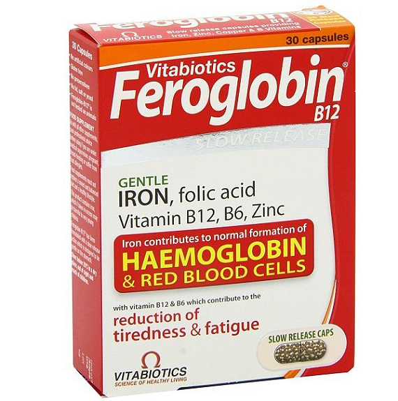 Feroglobin B12 для эффективного обеспечения организма железом и здорового кроветворения, 30 шт