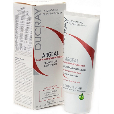Себоабсорбирующий шампунь для жирных волос Argeal Ducray, 150 мл