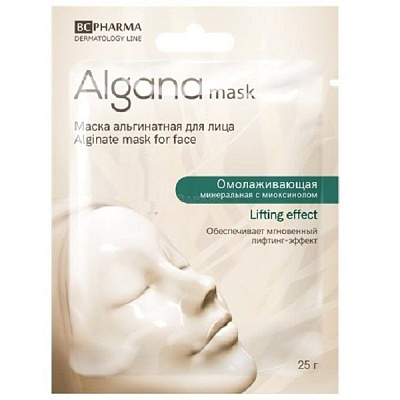 Альгинатная маска для лица Algana омолаживающая минеральная с миоксинолом Lifting Effect, 25 г