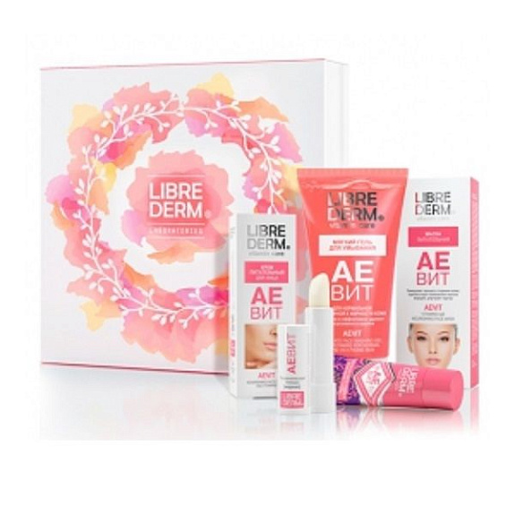 Подарочный набор Librederm Аевит из питательных средств по уходу за лицом и руками