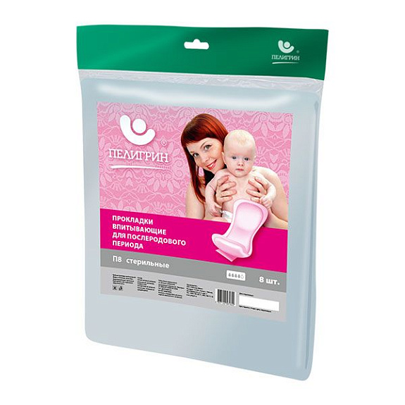Впитывающие прокладки для послеродового периода Пелигрин, 8 шт