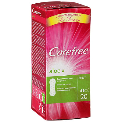 Салфетки Carefree Aloe воздухопроницаемые ежедневные, 20 шт