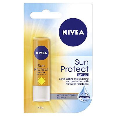 Солнцезащитный бальзам для губ Nivea Lip Care Sun Protect Lip Balm SPF30, 4,8 г