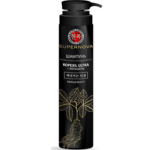 Шампунь против сильного выпадения волос Supernova Kopexil Ultra + женьшень, 350 мл