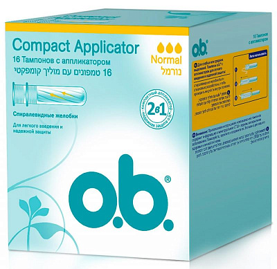 Тампоны Compact Applicator Normal O.B., 16 шт