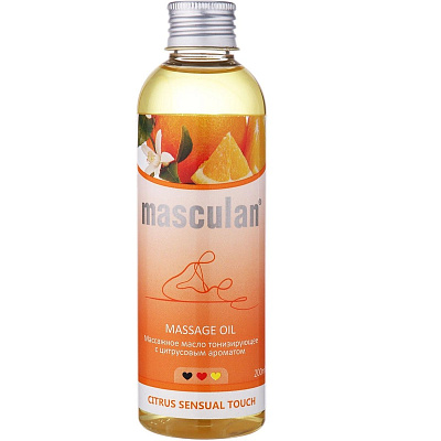 Массажное масло тонизирующее с цитрусовым ароматом Masculan, 200 мл