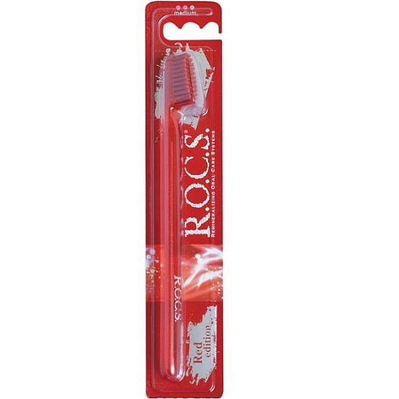 Зубная щетка R.O.C.S. Классическая Red Edition средней жесткости