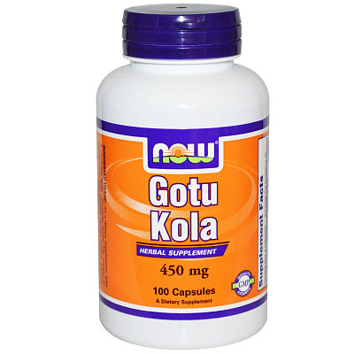 Gotu Kola, Готу Кола, Уход за венами, Now Foods, 450 мг, 100 капсул