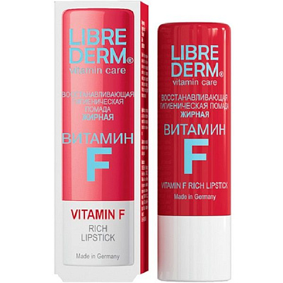 Восстанавливающая жирная гигиеническая помада Librederm Витамин F, 4 г