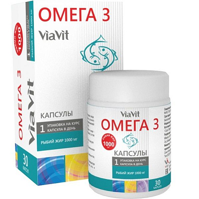 Источник полиненасыщенных жирных кислот (ПНЖК) Омега-3 Viavit 1440 мг, 30 шт