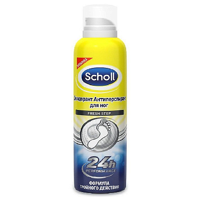 Дезодорант-антиперспирант для ног Scholl, 150 мл