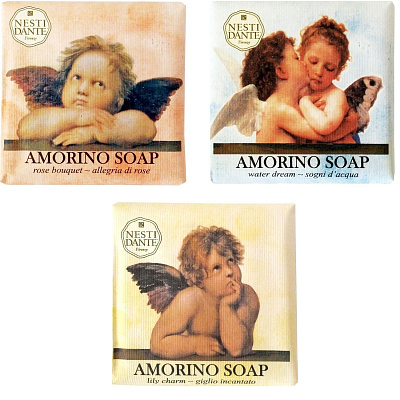 Набор мыла Nesti Dante Amorino Soap Нежность лилии + Мечта о море + Букет роз, 3 х 150 г