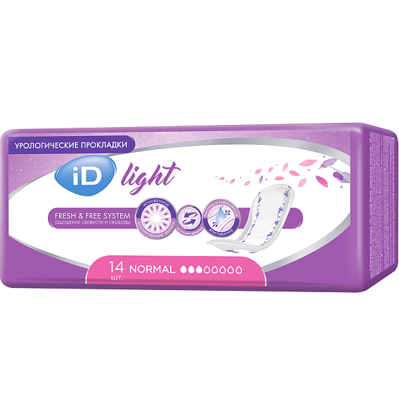 Урологические одноразовые впитывающие прокладки ID Light Normal, 14 шт