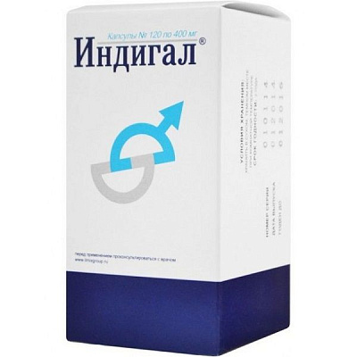 Препарат для снижения риска развития рака предстательной железы Индигал 400 мг, 120 шт