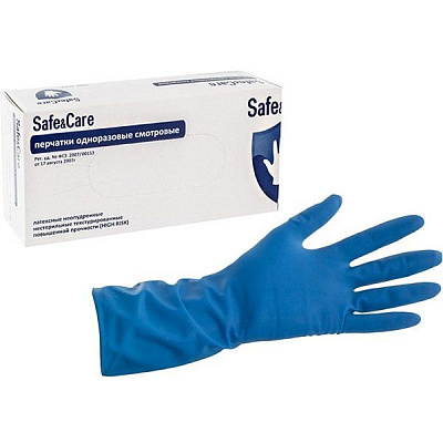 Смотровые нестерильные перчатки повышенной прочности Safe&Care High Risk размер S, 50 шт