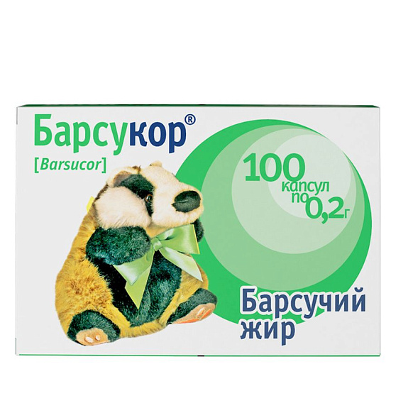 Барсучий жир Барсукор капсулированный Багира, 0.2 г, 100 капсул