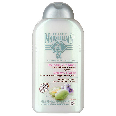 Шампунь для нормальных волос лен и молочко сладкого миндаля Le Petit Marseillais, 250 мл