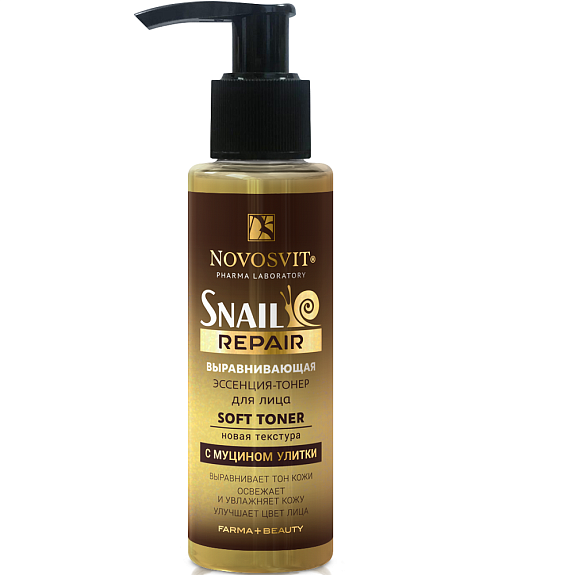 Выравнивающая эссенция-тонер для лица с муцином улитки Novosvit Snail Repair, 100 мл