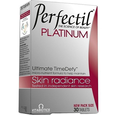 Витаминно-минеральный комплекс Perfectil Platinum для сияния и молодости кожи 45+, 30 шт