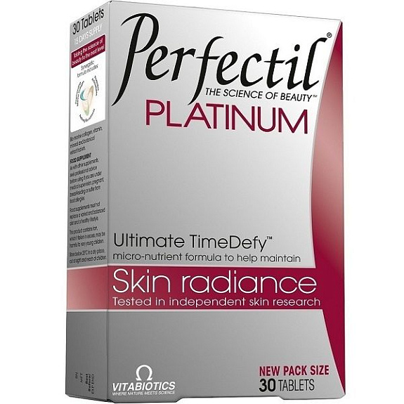 Витаминно-минеральный комплекс Perfectil Platinum для сияния и молодости кожи 45+, 30 шт