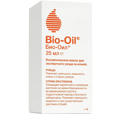 Масло косметическое от шрамов, растяжек, неровного тона Bio-Oil, 25 мл