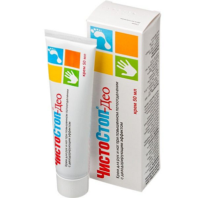 Крем для рук и ног Чистостоп-Део при повышенном потоотделении, 50 мл