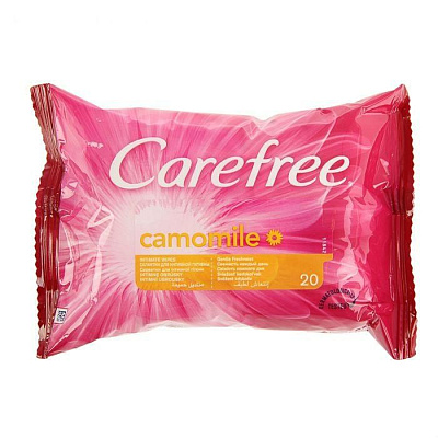 Влажные салфетки для интимной гигиены Carefree с экстрактом ромашки, 20 шт