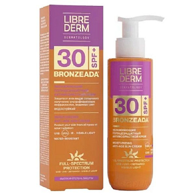 Увлажняющий солнцезащитный крем Librederm Bronzeada Full Spectrum Anti-Age SPF30, 150 мл