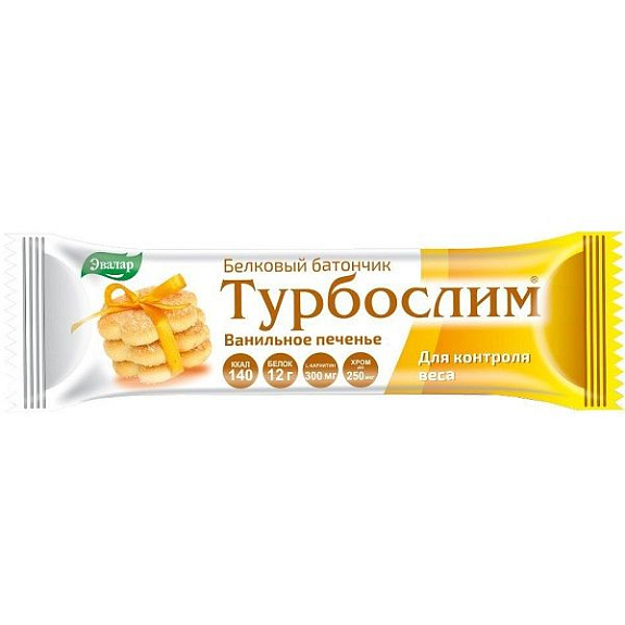 Белковый батончик для похудения Турбослим Эвалар Ванильное печенье, 50 г