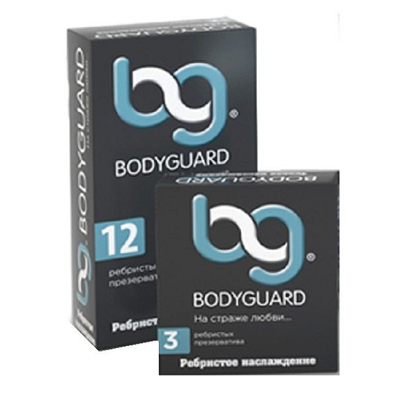 Презервативы натуральные латексные ребристые Bodyguard Ребристое наслаждение, 12 шт