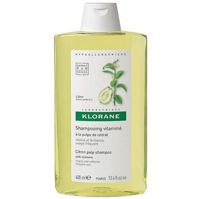 Шампунь с мякотью цитрона тонизирующий для блеска волос Klorane, 400 мл