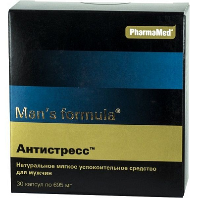 Man`s Formula Антистресс Натуральное мягкое успокоительное средство для мужчин 695 мг, 30 шт