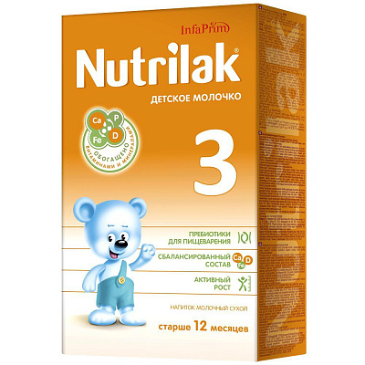 Сухой молочный напиток Детское молочко Nutrilak 3, 350 г