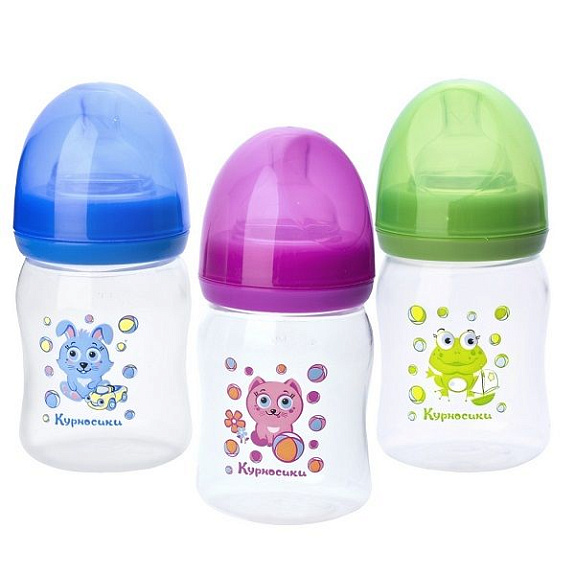 Бутылочка полипропиленовая с силиконовой соской первые друзья Курносики, 120 мл