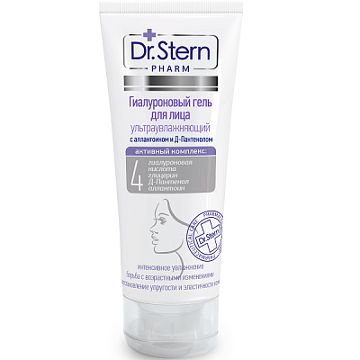Гель гиалуроновый для лица с аллантоином и Д-Пантенолом ультраувлажняющий Dr.Stern, 75 мл