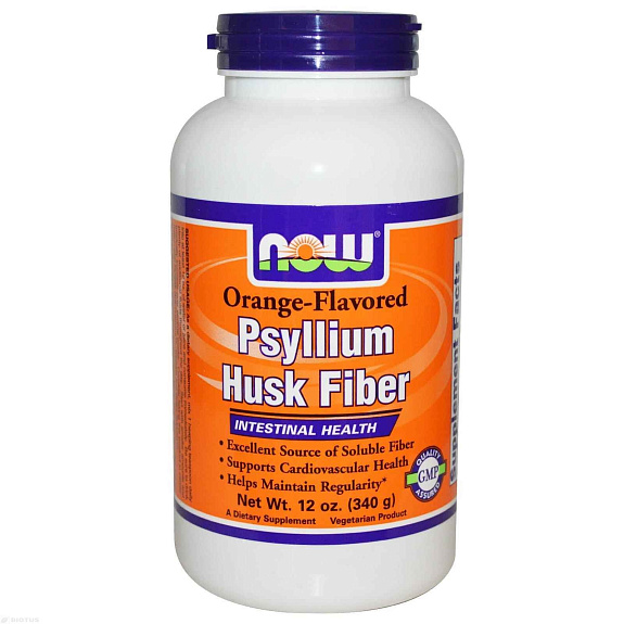 Подорожник + Стевия Psyllium Husk Fiber для очищения кишечника Now Foods, 340 г