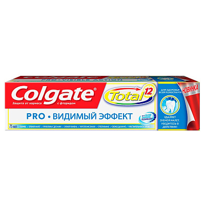 Зубная паста Total 12 Pro Видимый эффект Colgate, 75 мл