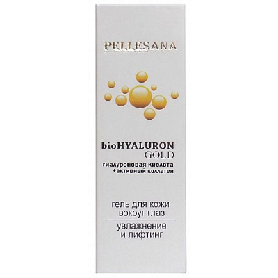 Гель для кожи вокруг глаз гиалуроновая кислота и активный коллаген BioHyaluron Gold Pellesana, 15 мл