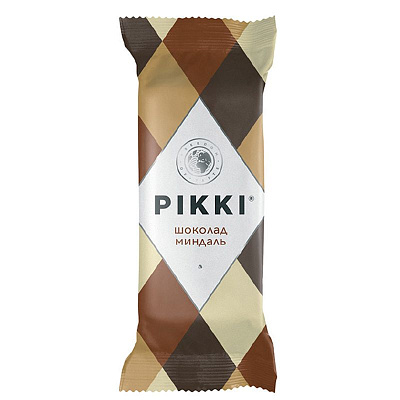 Батончик орехово-фруктовый pikki шоколад-миндаль Клинские снеки, 35 г