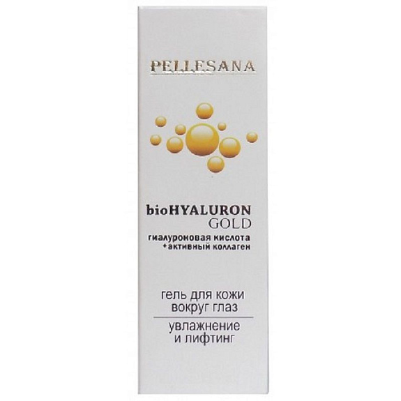 Гель для кожи вокруг глаз гиалуроновая кислота и активный коллаген BioHyaluron Gold Pellesana, 15 мл
