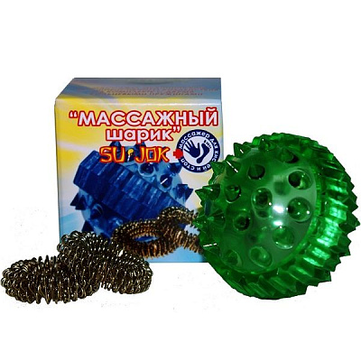 Массажер медицинский для интенсивного воздействия Массажный шарик в комплекте с двумя кольцевыми пружинами