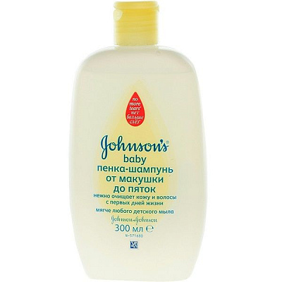 Детская пенка-шампунь Johnson's baby от макушки до пяток, 300 мл