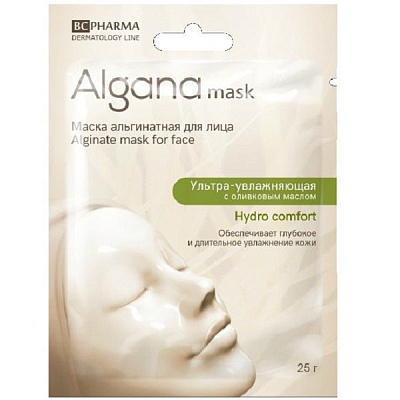 Альгинатная маска для лица Algana ультра-увлажняющая с оливковым маслом Hydro Comfort, 25 г