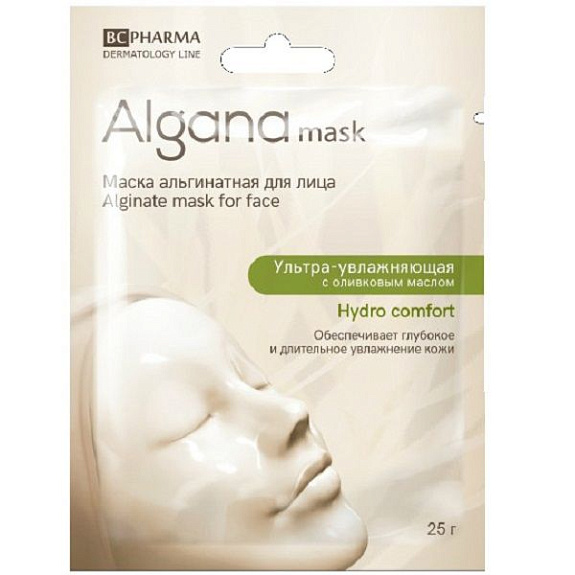 Альгинатная маска для лица Algana ультра-увлажняющая с оливковым маслом Hydro Comfort, 25 г
