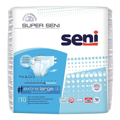 Подгузники для взрослых super plus extra large Seni, 10 шт