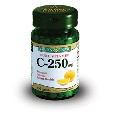 Чистый витамин С, Ослабленный иммунитет, курение, Nature's Bounty, 250 мг, 100 таблеток
