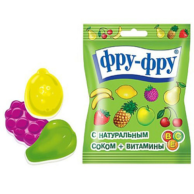 Мармелад жевательный с натуральным соком асорти Фру-фру, 30 г