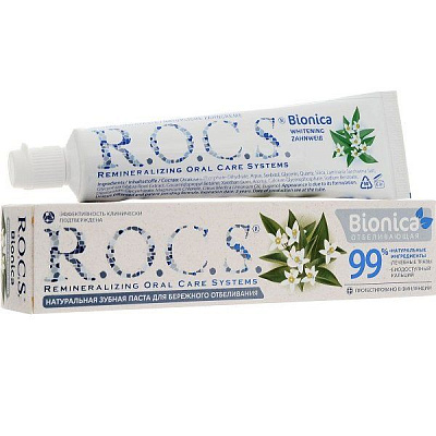 Натуральная зубная паста R.O.C.S. Bionica Отбеливающая, 74 г