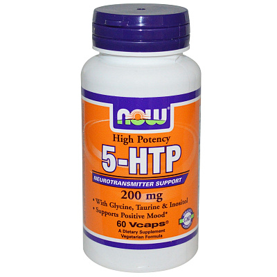 5-HTP + Глицин Таурин Инозитол Now Foods 200 мг, 60 капсул
