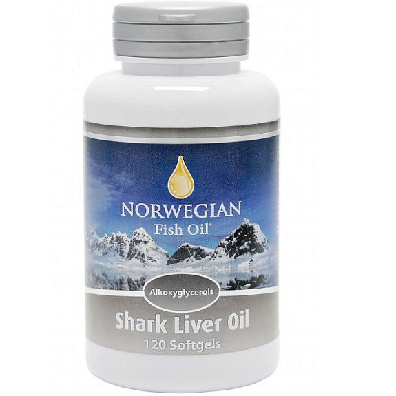 Омега-3 Жир печени акулы Shark Liver Oil Norwegian Fish Oil 690 мг, 120 капсул